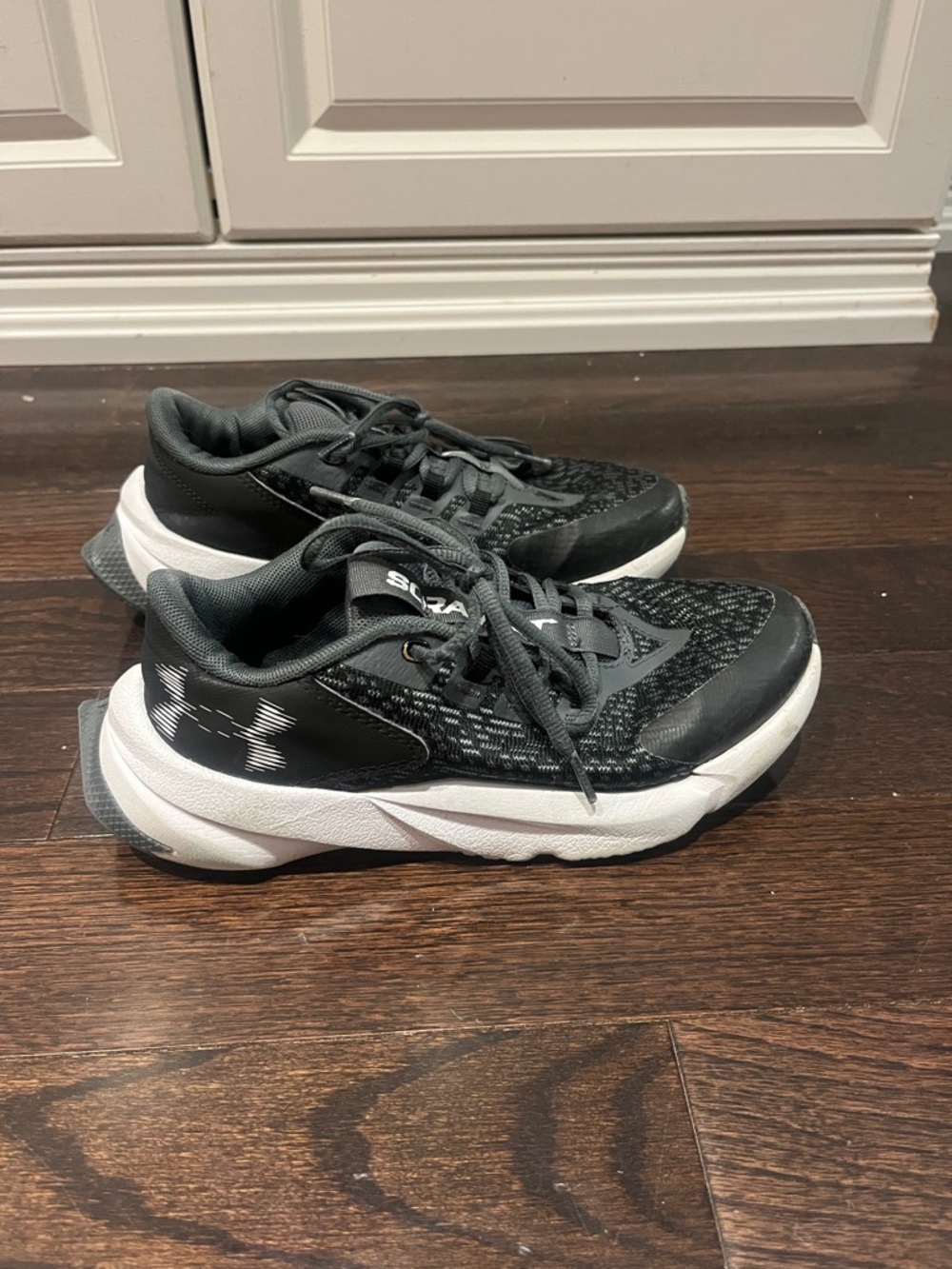 Under Armour Kids Black and White Lightweight Athletic Sneakers